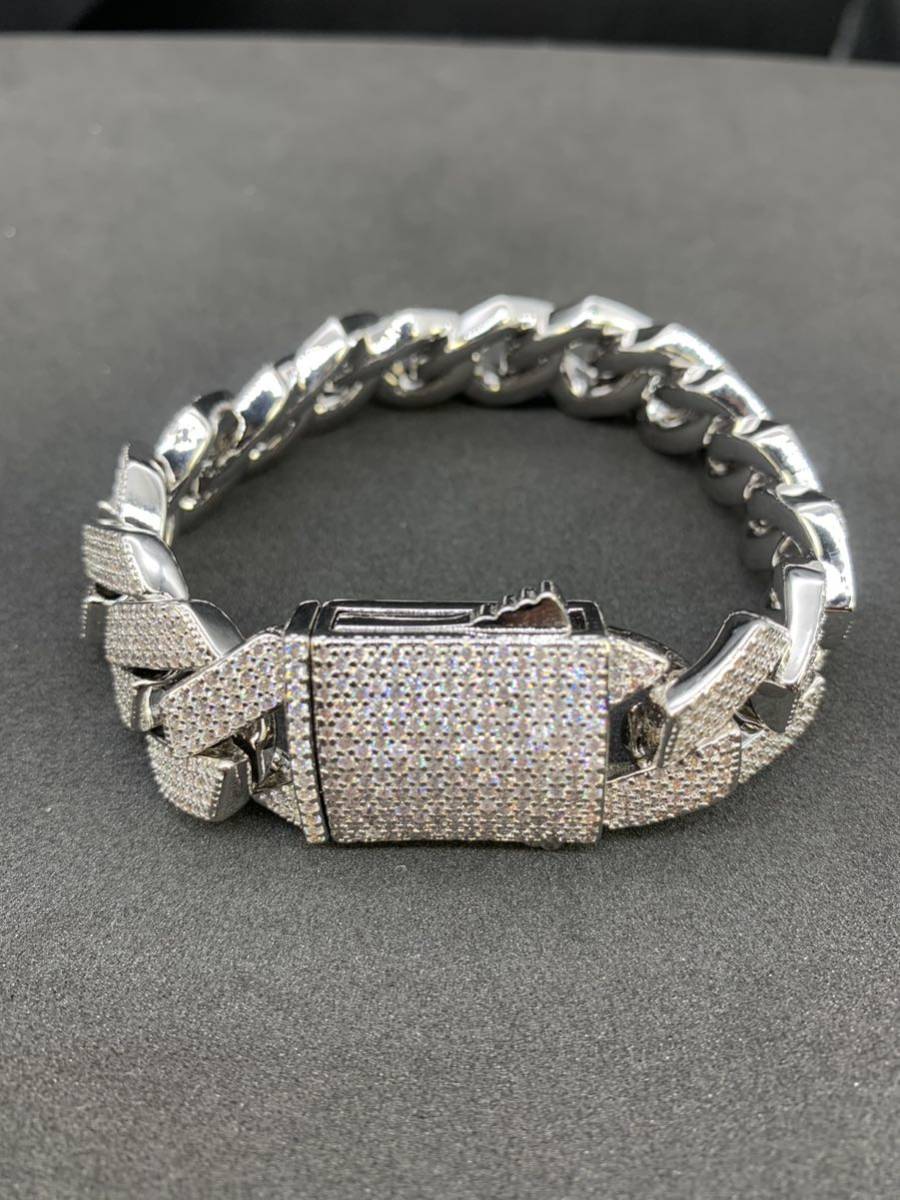 超高品質プッシュバックル シルバー プロングチェーン ブリンブリン ブレスレット拍卖