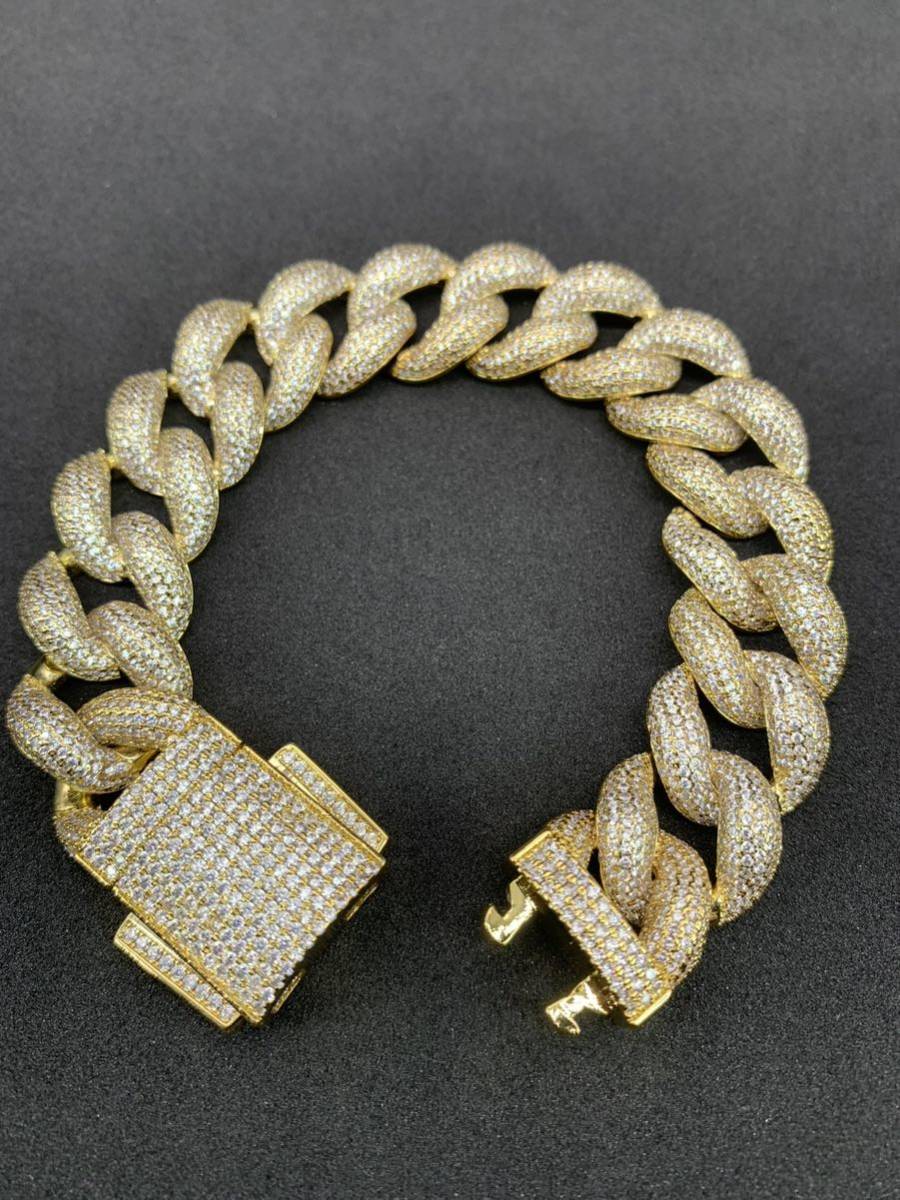 超高品質!ゴールド マイアミキューバンチェーン 喜平 ブレスレット ブリンブリン拍卖