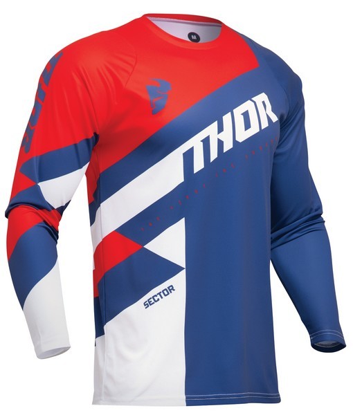 Lサイズ MXジャージ THOR 24 SECTOR CHECKER ネイビーレッド モトクロス 正規輸入品 WESTWOODMX拍卖