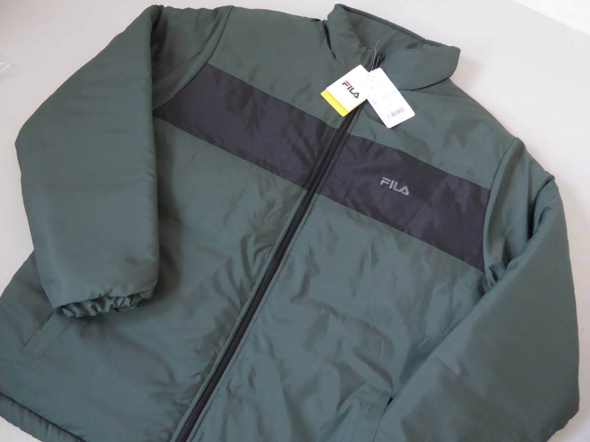 FILA GOLF フィラ ゴルフ 厚手 保温 防寒 防風 UVCUT 中綿 ウインド ジャケット L カーキ拍卖