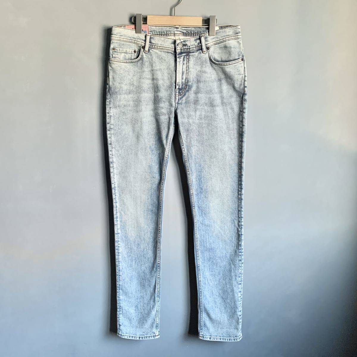 ACNE STUDIOS NORTH Marble Wash アイスブルーデニムパンツ アクネ スキニースリムフィット 33拍卖
