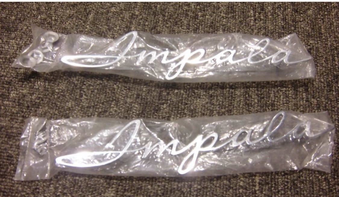 1962インパラクォータースクリプト左右セット新品。62インパラクォーターエンブレム ローライダーハイドロシボレーインパラエンブレム拍卖