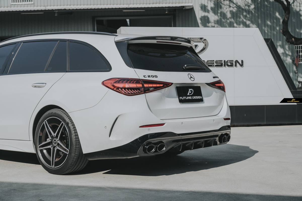 【FUTURE DESIGN 正規品】BENZ メルセデス・ベンツ C-Class W206 S206 C43仕様 リア ディフューザー 艶ありブラック C200 C180 カスタム拍卖