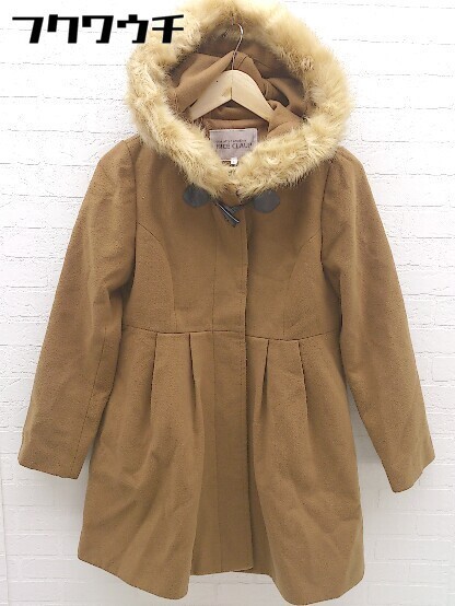 ■ one after another NICE CLAUP フェイクファー 比翼 コート サイズL ブラウン レディース拍卖