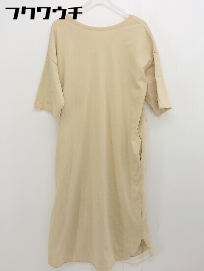 ◇ liflattie ships リフラティ シップス 半袖 ロング ワンピース サイズONE ベージュ レディース拍卖