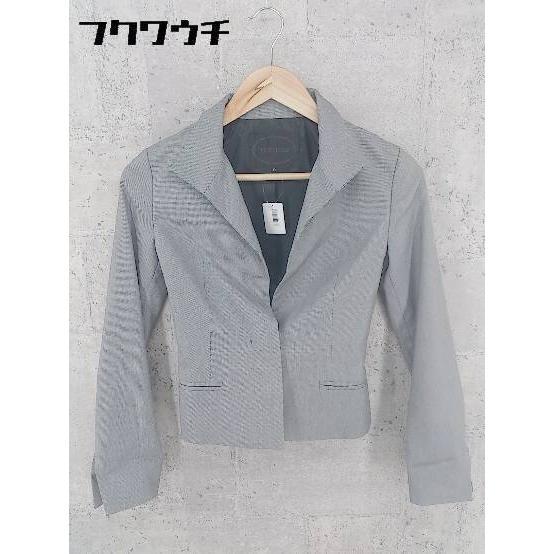 ◇ UNTITLED アンタイトル シングル 1B 長袖 ジャケット 0サイズ ブルー ホワイト レディース拍卖