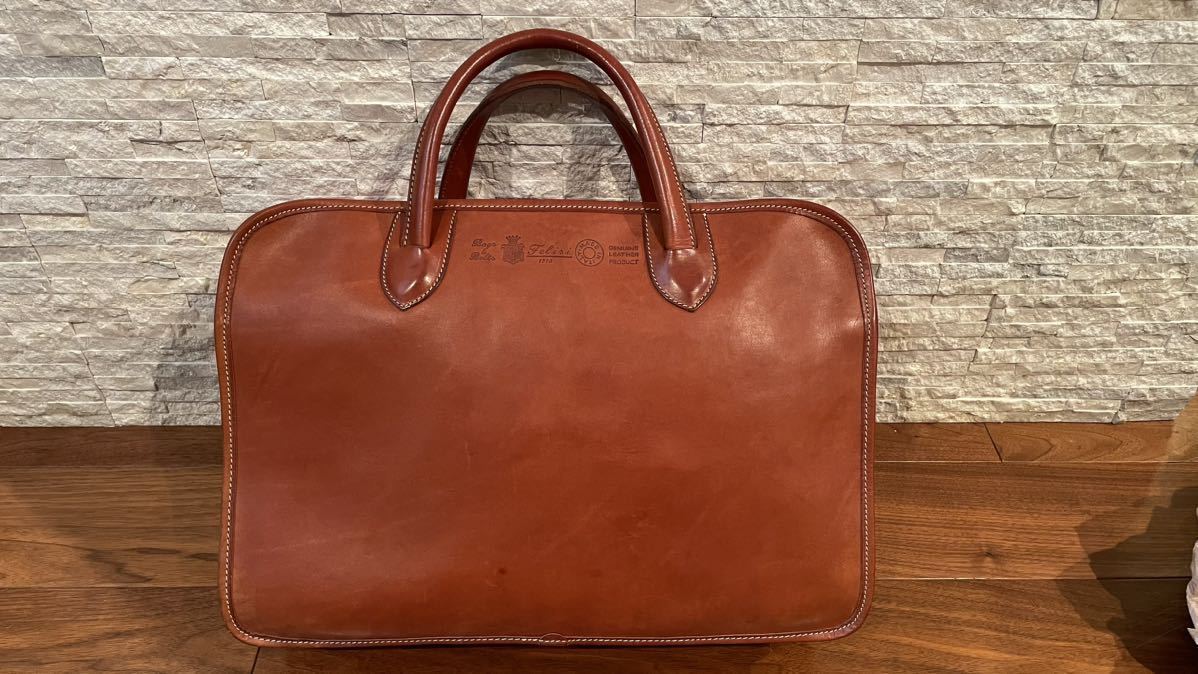 Felisi ビジネスバッグ 革 1996 アコーディオン オレンジ 拍卖