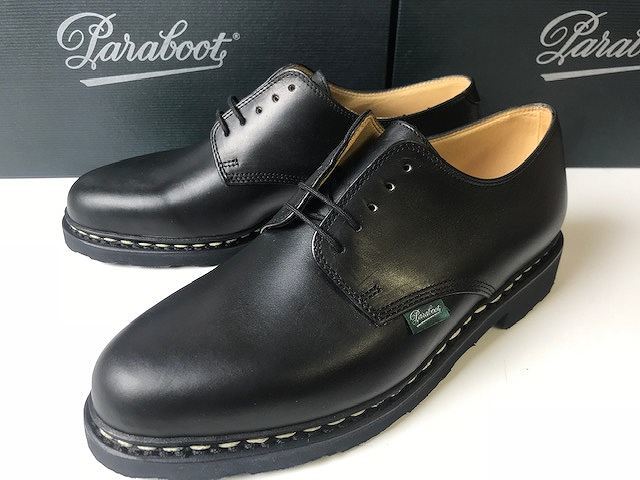 新品■サイズUK9 (27.5-28cm)■PARABOOT/アルル/ARLES/レザーシューズ/プレーントゥーシューズ/703812/メンズ/パラブーツ/ブラック/黒拍卖
