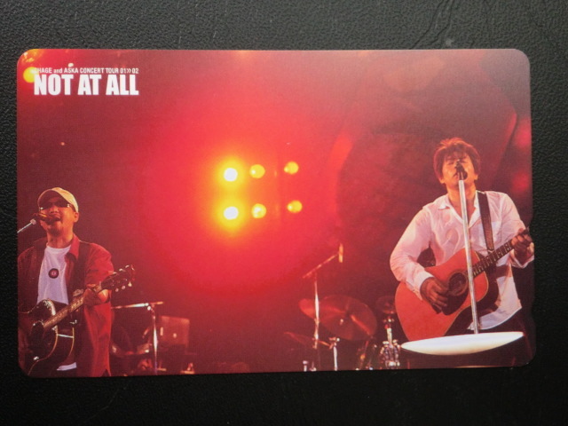 ★テレホンカード「CHAGE AND ASKAチャゲ&飛鳥(コンサートツアー01≫02NOT AT ALL)ホールツアー」50度数☆a7拍卖