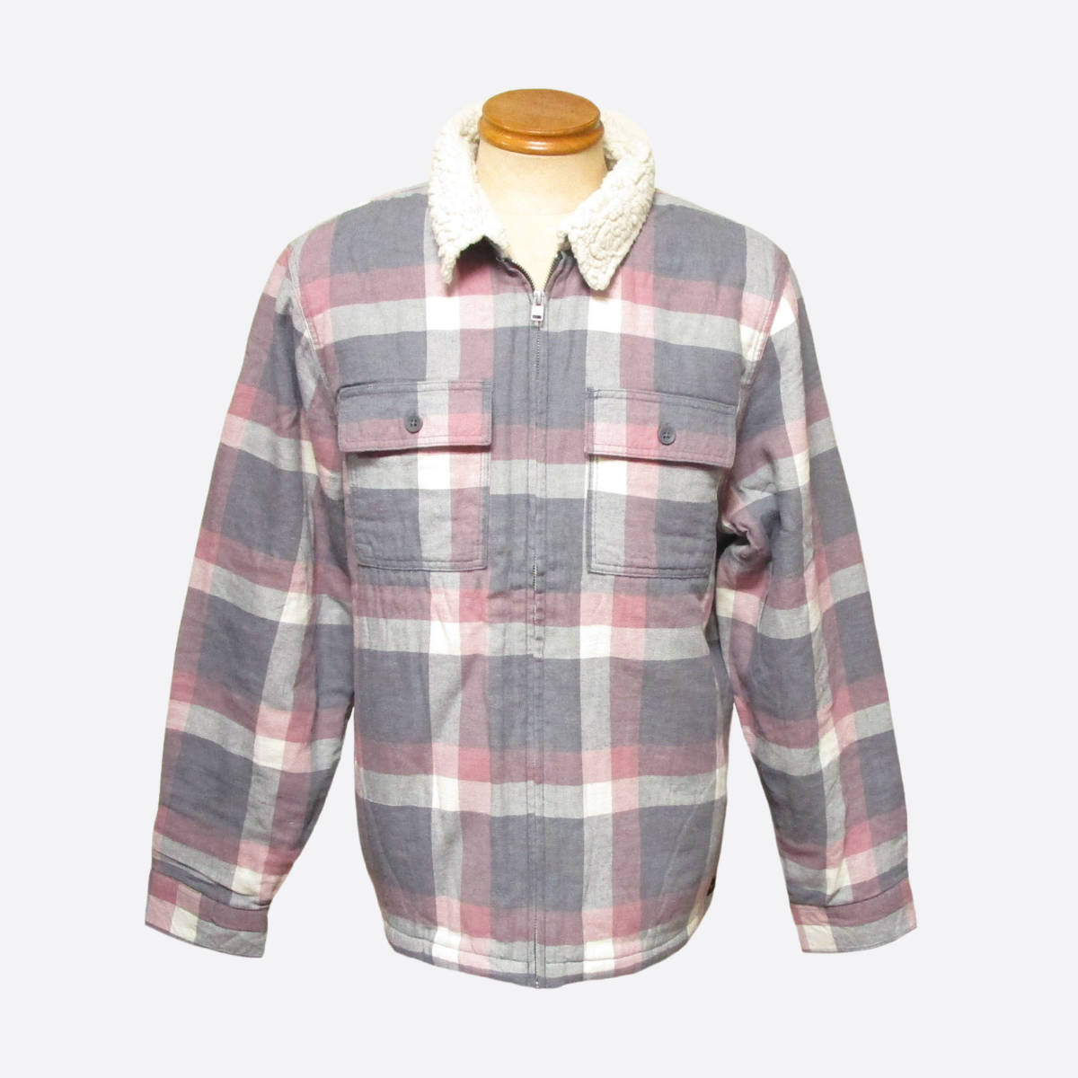 ★SALE★Hollister/ホリスター★裏シェルパチェックシャツジャケット (Grey/XL)拍卖