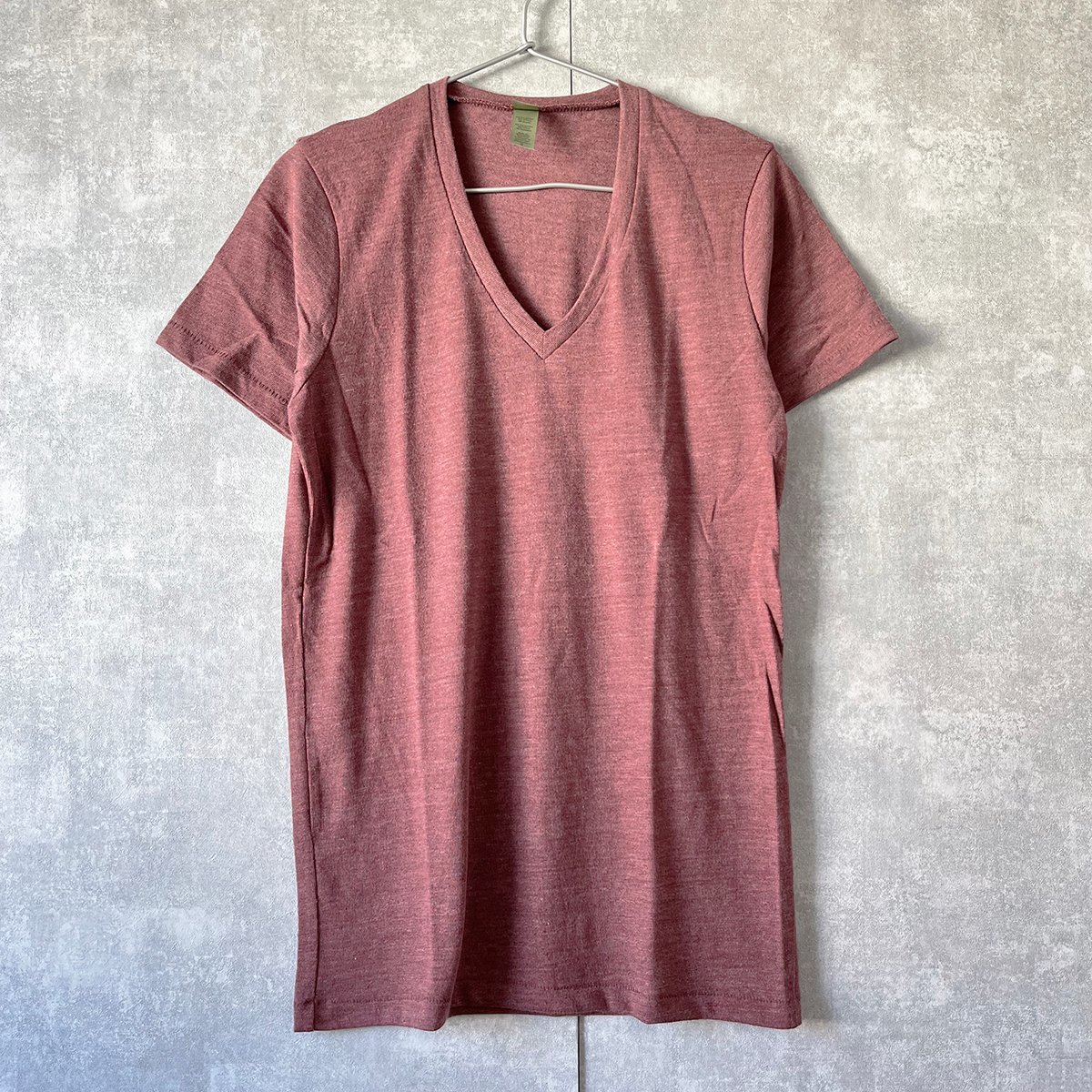 【値下げ対象外】 Alternative 半袖Tシャツ S 霜降り バーガンディー Vネック オルタナティブ 新品未使用 デッドストック拍卖