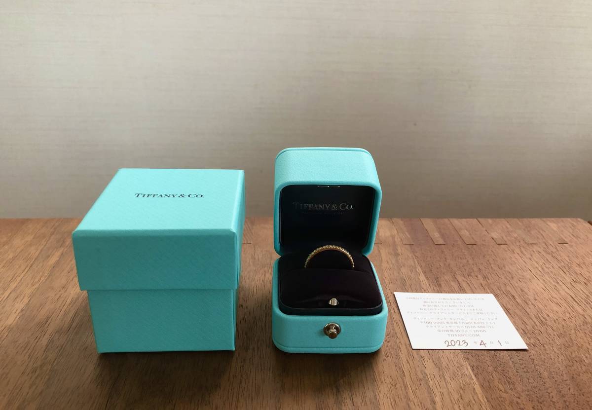 Tiffany ティファニー ソレスト ハーフエタニティリング イエローゴールド ダイヤモンド 18K エタニティリング 指輪 16号拍卖