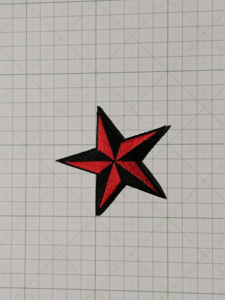 *★ スター 星 ワッペン STAR 赤黒 ほし ★ アイロン接着OK拍卖