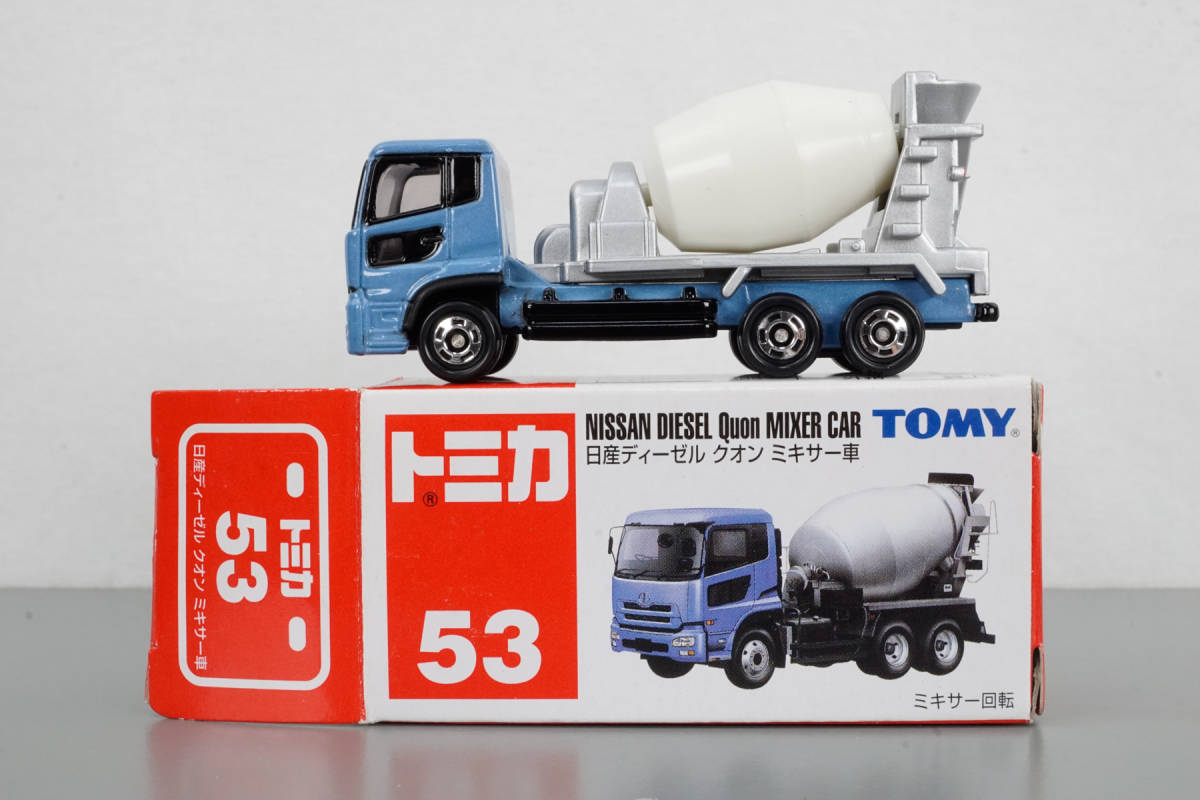 トミカ 53 日産ディーゼル クオン ミキサー車 美品 中国製 廃盤品 希少品 NISSAN DIESEL Quon MIXER CAR tomica トミー TOMY拍卖