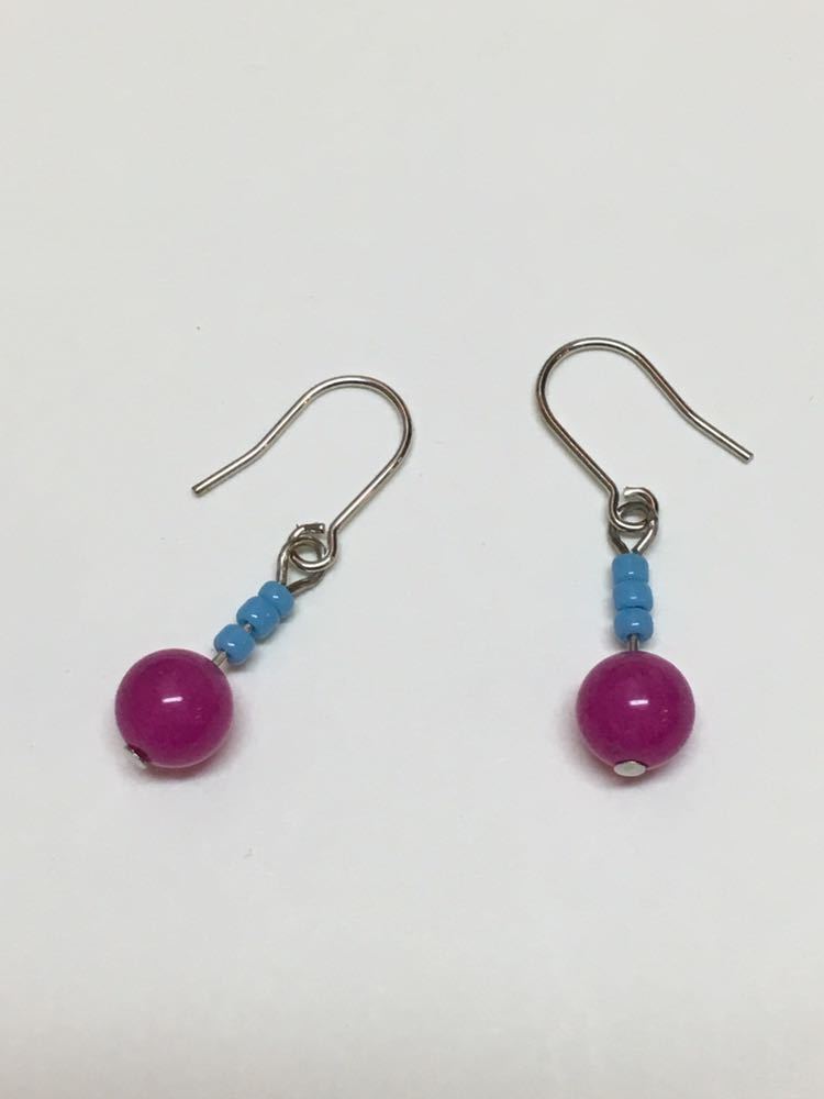 ハンドメイド★半貴石のシンプルピアス 42(215)拍卖