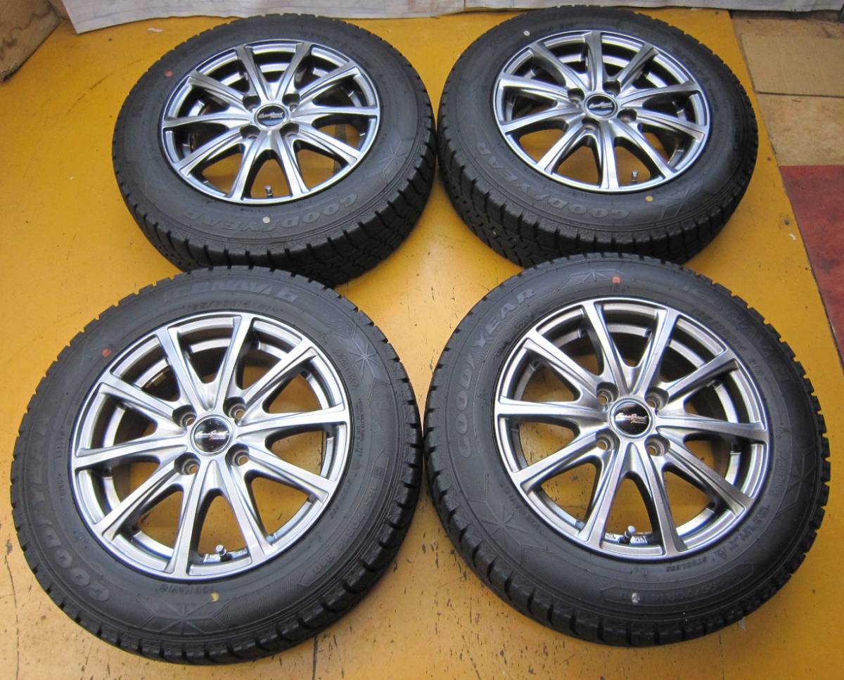 G668☆マナレイ EUROSPEED 165/70R14 14X5.5J +45 PCD100 アイスナビ ヴィッツ マーチなど拍卖