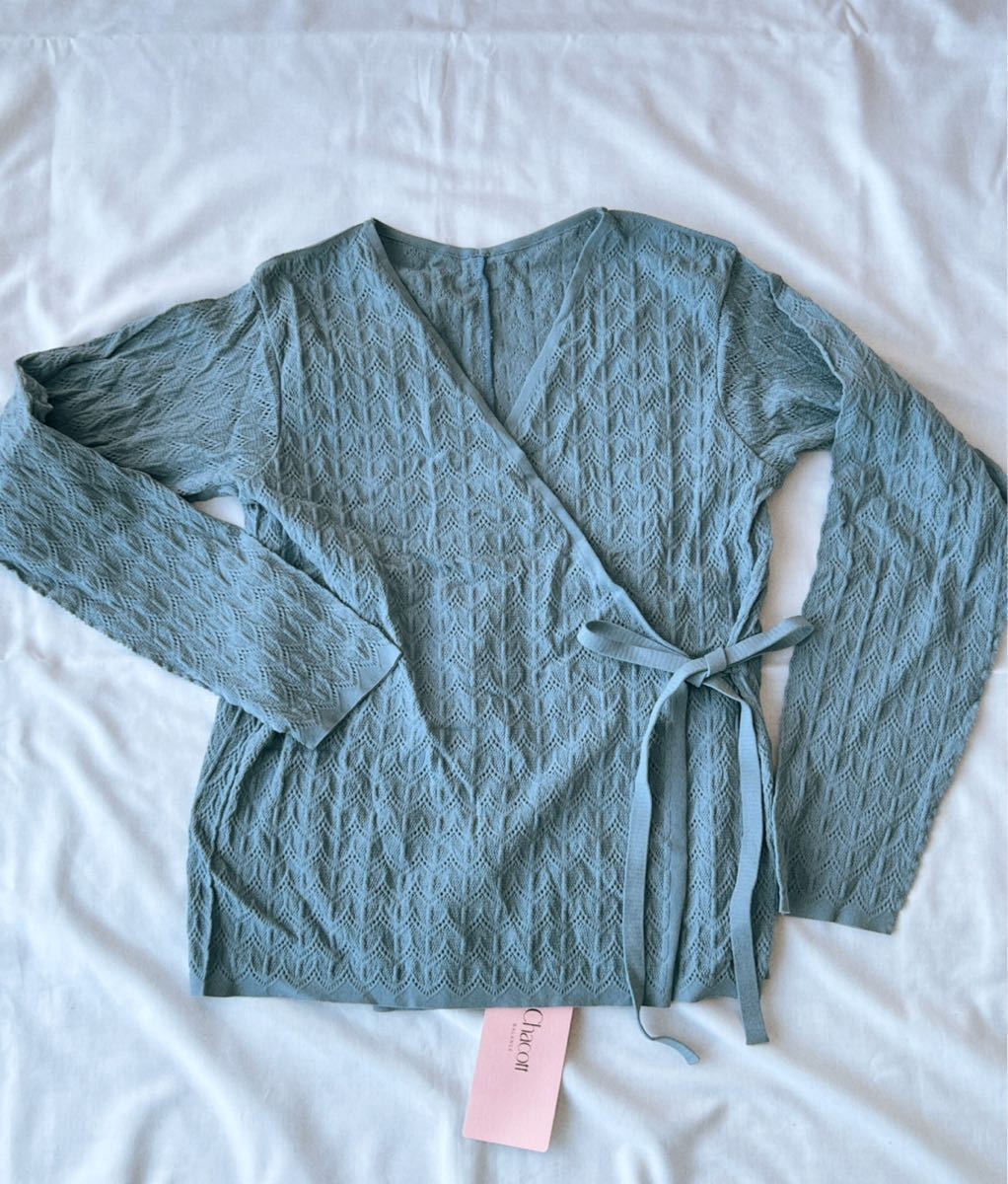 新品 チャコット★14,300円 ノーソーイングニットカシュクール M バレエ 体操 ダンス ダスティブルー拍卖