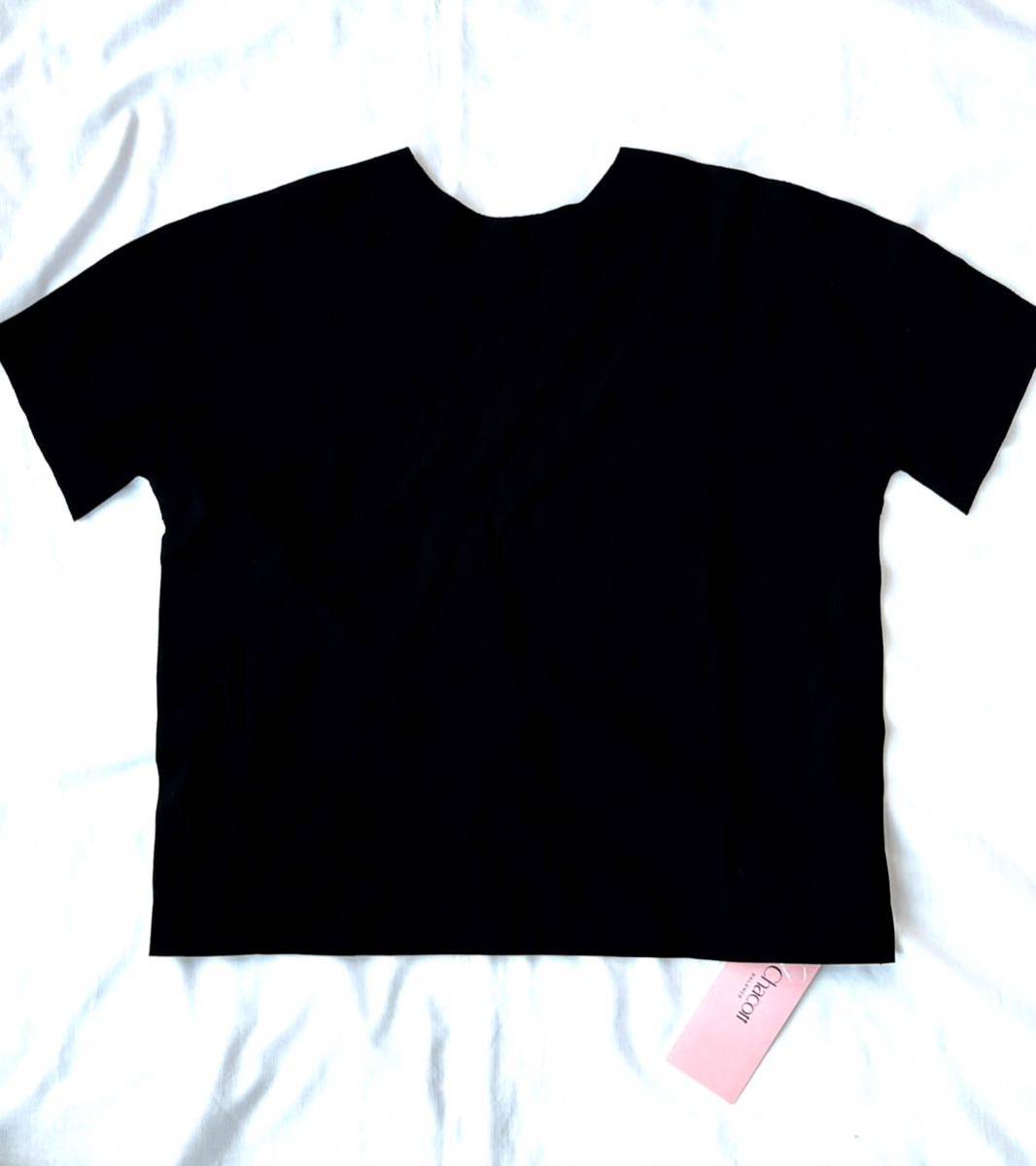 新品 チャコットバランス★12,100円ロゴニットTシャツ 黒 バレエ 体操 ダンス拍卖