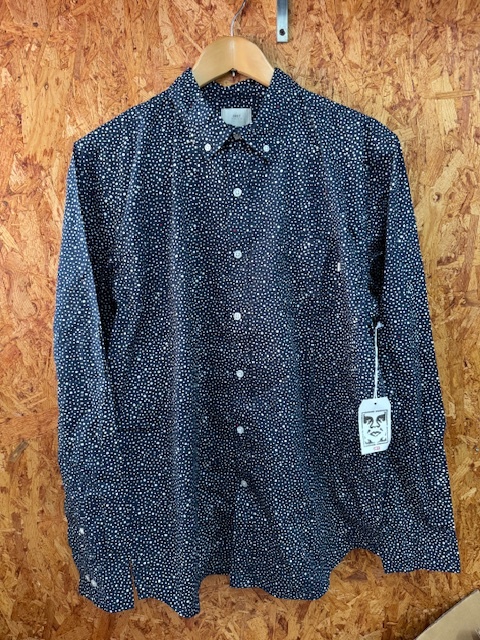 新品 OBEY ランダムドットシャツ L / オベイ ドット柄 水玉 BDシャツ グラフティ FUCT拍卖