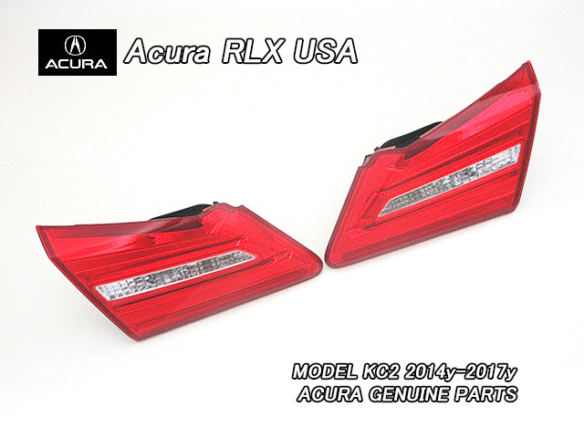 レジェンドKC2前期【ACURA】アキュラRLXハイブリッド純正USテールライト左右-内側(14-17y)/USDM北米仕様テールランプUSAリアランプ海外拍卖