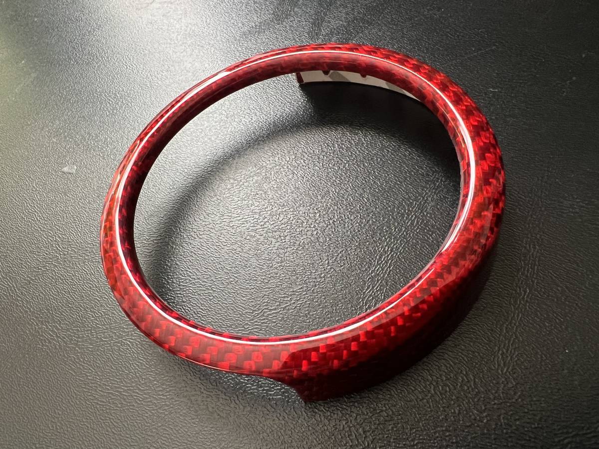 アバルト リアルカーボン ブーストメーター カバー 前面外周用リング レッド シリーズ3,4、5拍卖