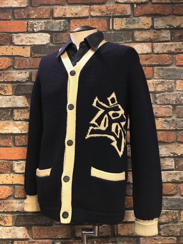 G812 メンズカーディガン TK TAKEOKIKUCHI タケオキクチ カジュアル ニット セーター レタード 刺繍 ネイビー (8)/ L拍卖