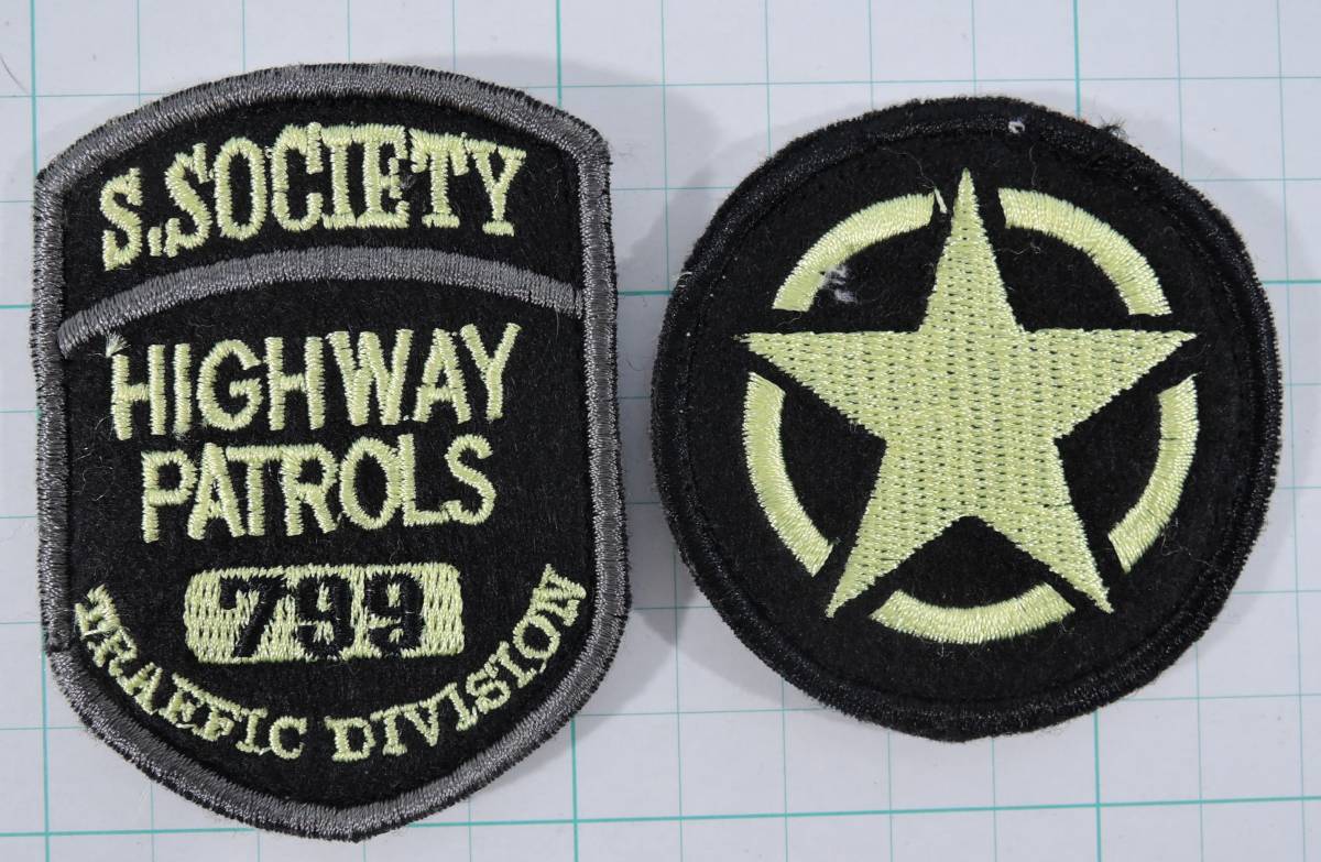 01A■S.SOCIETY HIGHWAY PATROLS 799 ワッペン 2枚■ハイウェイ パトロール799拍卖