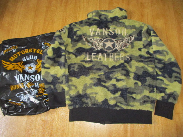 バンソンレーシング サイズL 迷彩フリース・ライダースジャケット 未使用 デッドストック拍卖