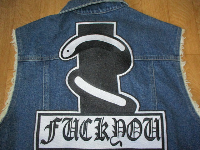 荒くれナイトリンダ・KADOYAカドヤレーシング デニム・Gベスト・ジャケット サイズLL 新同美中古拍卖