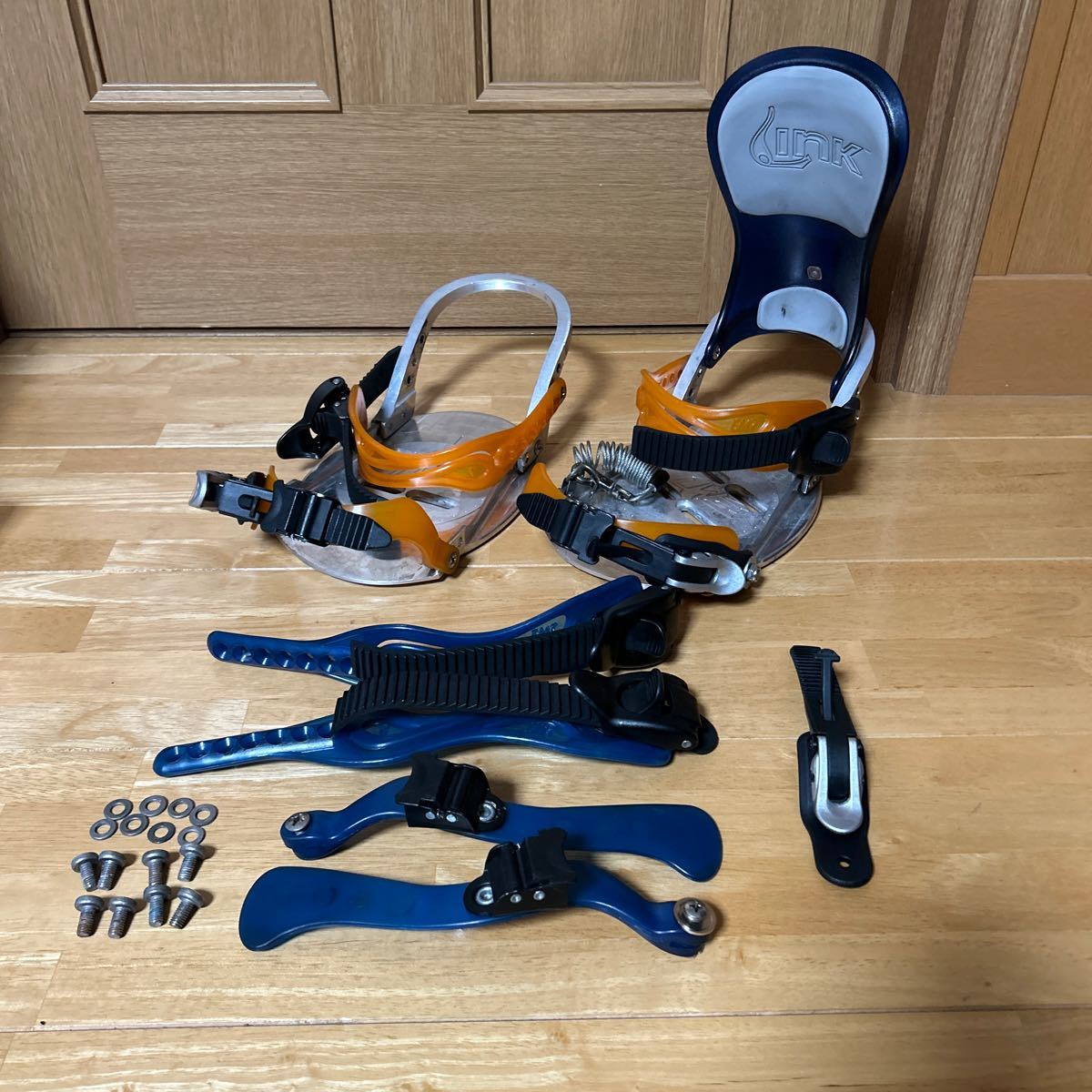 バインディング スノーボード ビンディング カスタムセット EMT(アルミ削込) & INK(ハイバック1つ) ブーツサイズ26.5使用 レア 中古品 送無拍卖