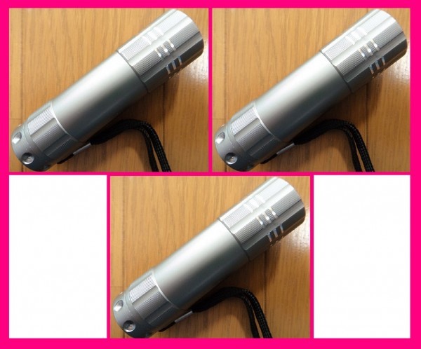 【送料無料:LEDライト:3個】★3LED:24時間:ランチャーライト:懐中電灯 パワフルに光が広がる:コンパクト ライト:単4x3個拍卖