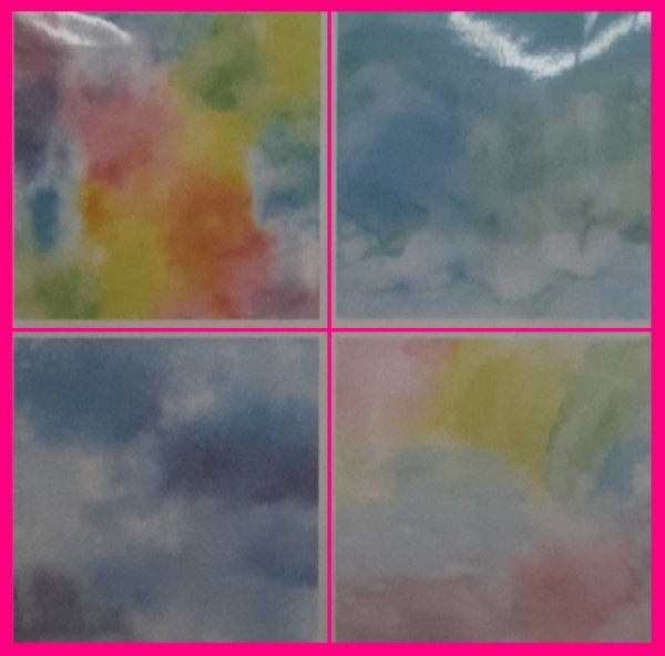 【送料無料:素材の奇麗な おりがみ:水彩柄:和紙:ちよがみ:36枚:4柄x9枚x1セット】★可愛い「水彩柄」★日本製★15cm:千代紙:折り紙:折紙拍卖