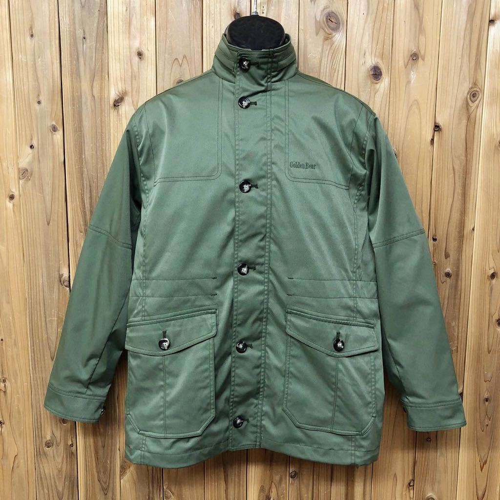 Golden Bear /ゴールデンベア /メンズM 長袖ジャケット ジップアップ ジャンパー ロゴ刺繍 グリーン アウター 古着拍卖