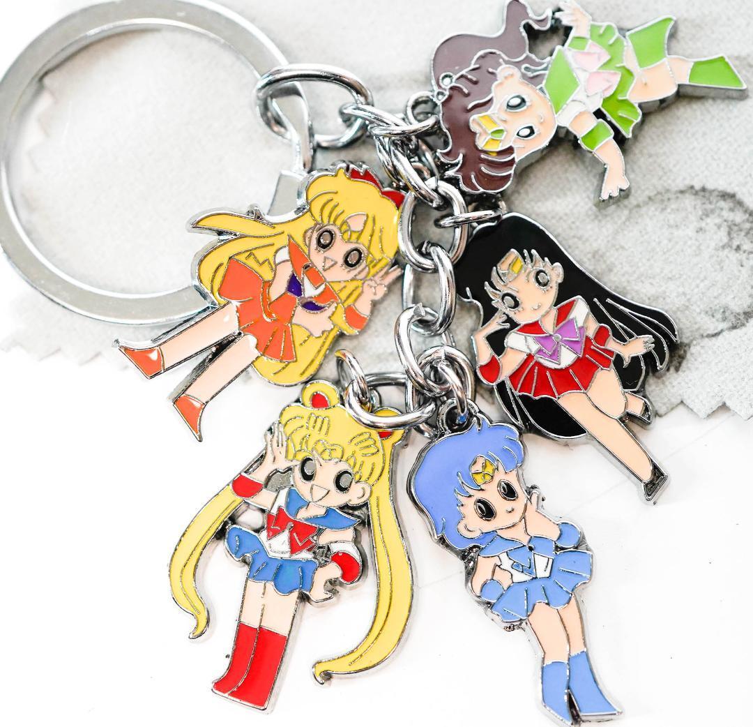 キーホルダー セーラームーン キーリング 月野兎 グッズ 5吊【布巾付】拍卖