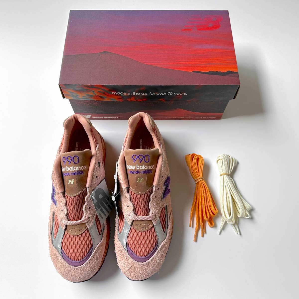 SALEHE BEMBURY別注 USA製 M990SB2 “SAND BE THE TIME” US8 26cm サレヘベンバリー M990v2 限定 コラボ テラコッタ NB ピンク スニーカー拍卖