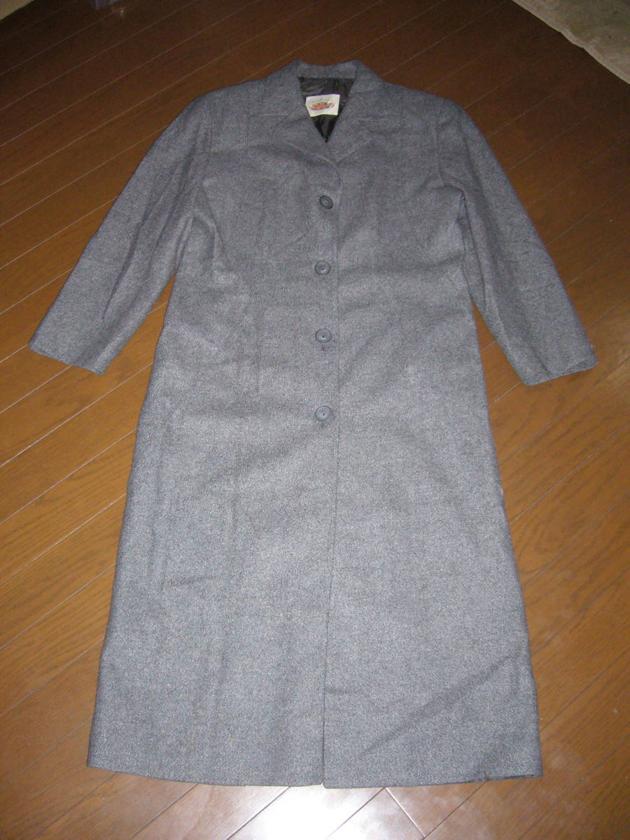 303-66♀:andrea's アンドレアズ チェスターコート サイズ.42 色.グレー 輸入古着 マダム系 エレガント 拍卖
