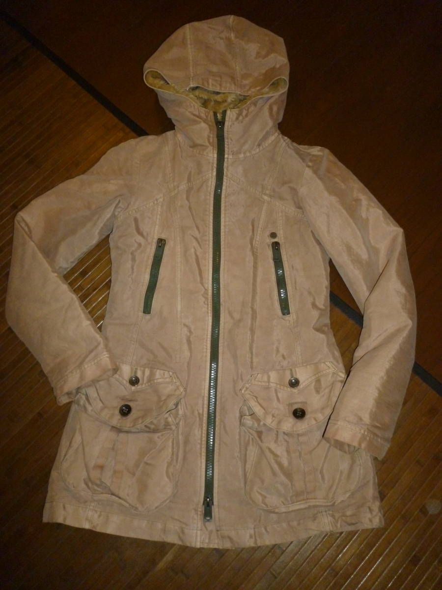 23-80♀:DIESEL ディーゼル モッズコートタイプ インナー取り外し size.? 色.茶系 アウトドア アウター 防寒着拍卖