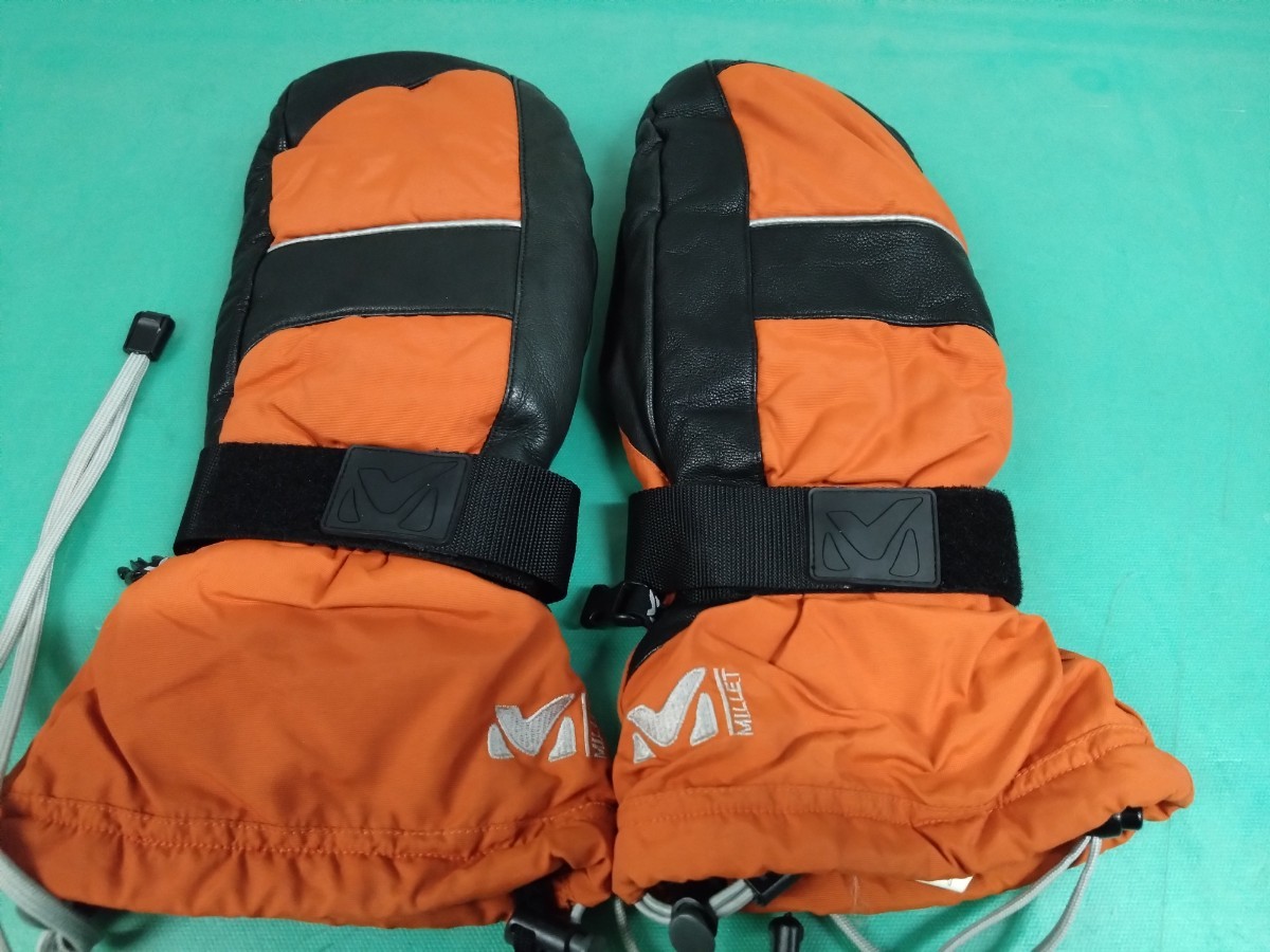 ● H) MILLET ミレー Dry Edge performance ドライエッジ ミトン グローブ MIV3282 サイズ L アウトドア ウインター グローブ 手袋 美品 ③拍卖
