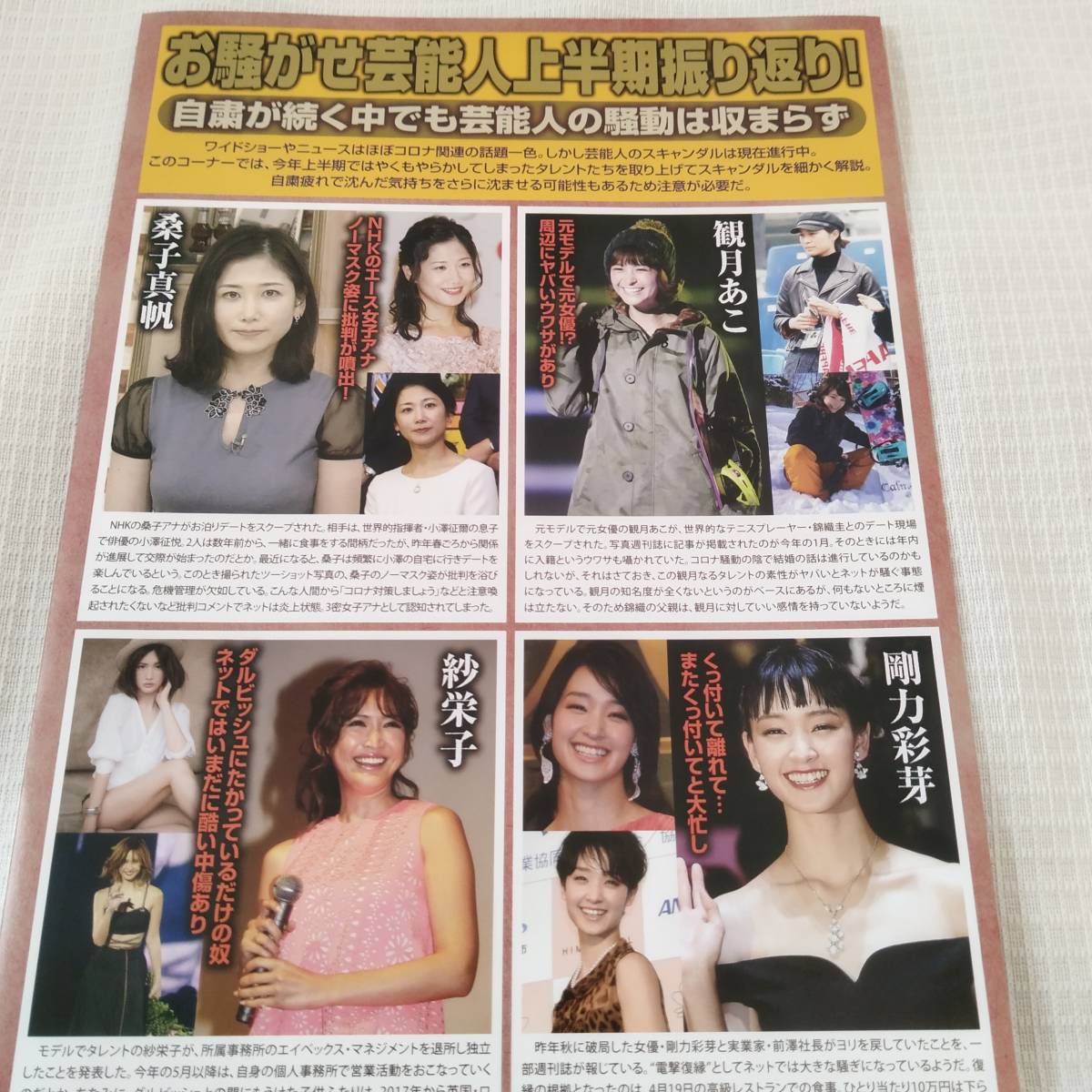 skg341 切り抜き 桑子真帆 観月あこ 紗栄子 谷口愛理 田中萌 あの 安藤美姫 福田明日香 河野景子 上原さくら 拍卖