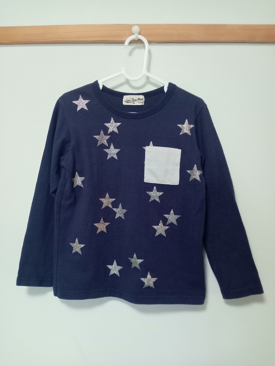 Love&Peace&Money(ラブ&ピース&マネー)ラメ スター 長袖Tシャツ 120拍卖