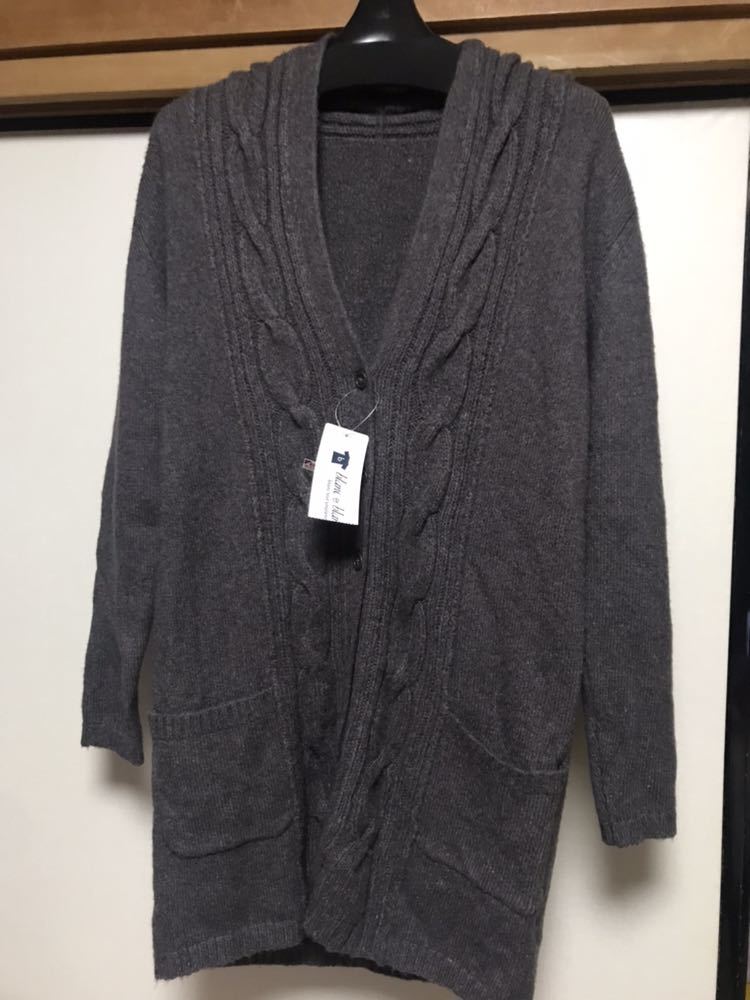 新品未使用タグ付き ロングカーディガン MLサイズ シンプル上品 ブラウン 着まわし 即決あり拍卖