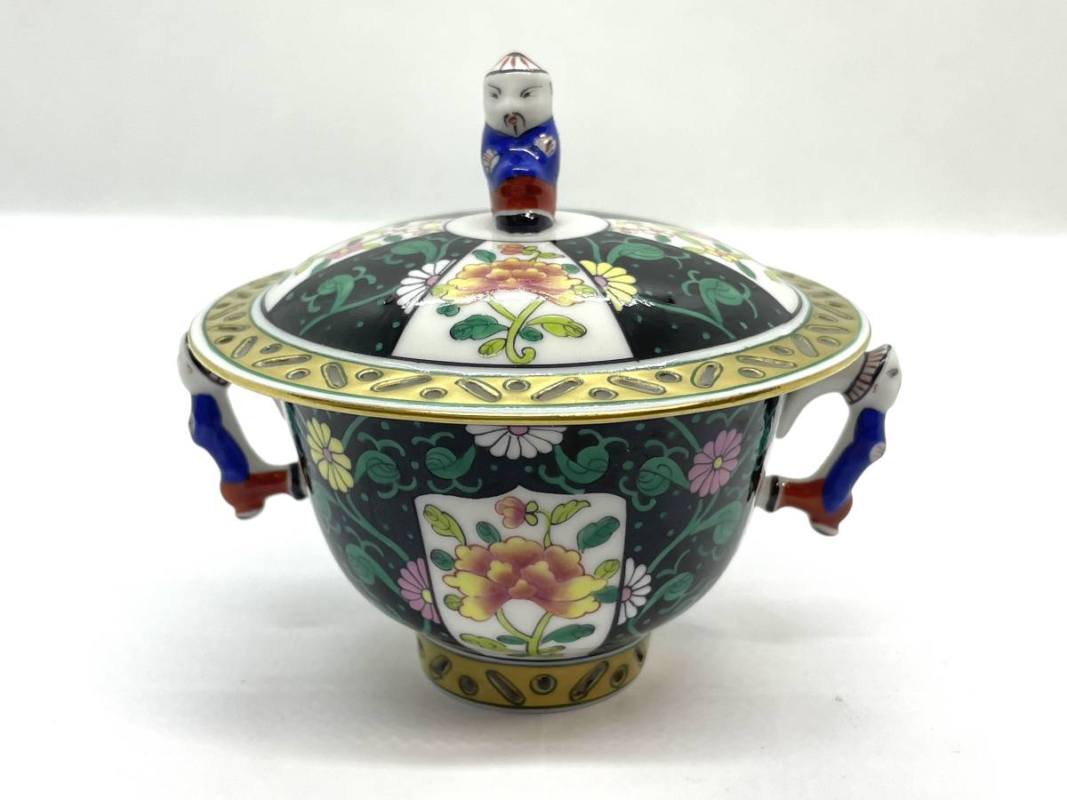 HEREND ヘレンド 安西の黒 シュガーポット マンダリン B-32拍卖