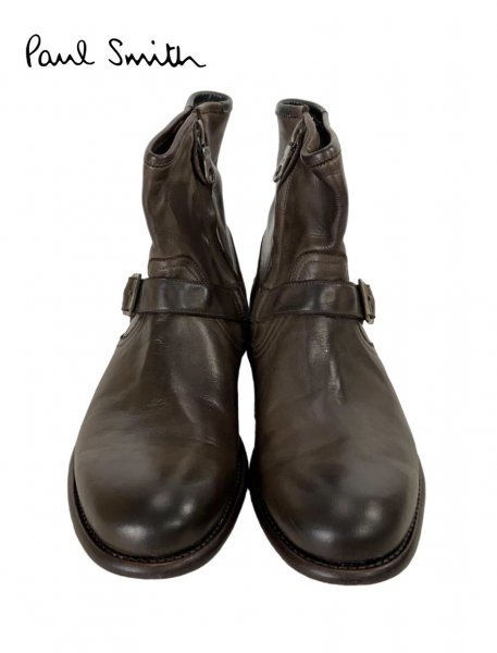 TK 『素晴らしい作り』 ITALY製 ポールスミス Paul Smith RED EAR サイドジップブーツ riri レザーシューズ拍卖