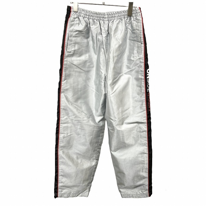 ONSIDE by PERSON'S パンツ テーパード 裏地付き ウエストにゴムと紐 ポリ100% M グレーシルバー グレー系×赤×黒×白 メンズ拍卖