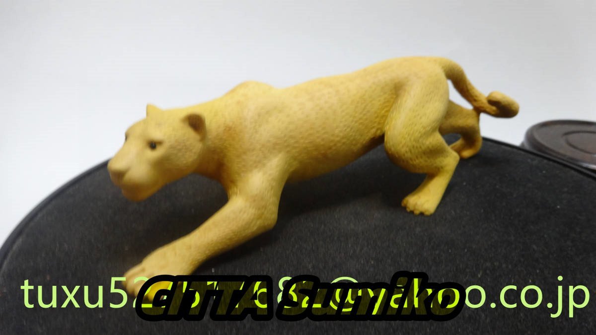 木造・木彫豹 豹 置物 極細工 彫刻拍卖