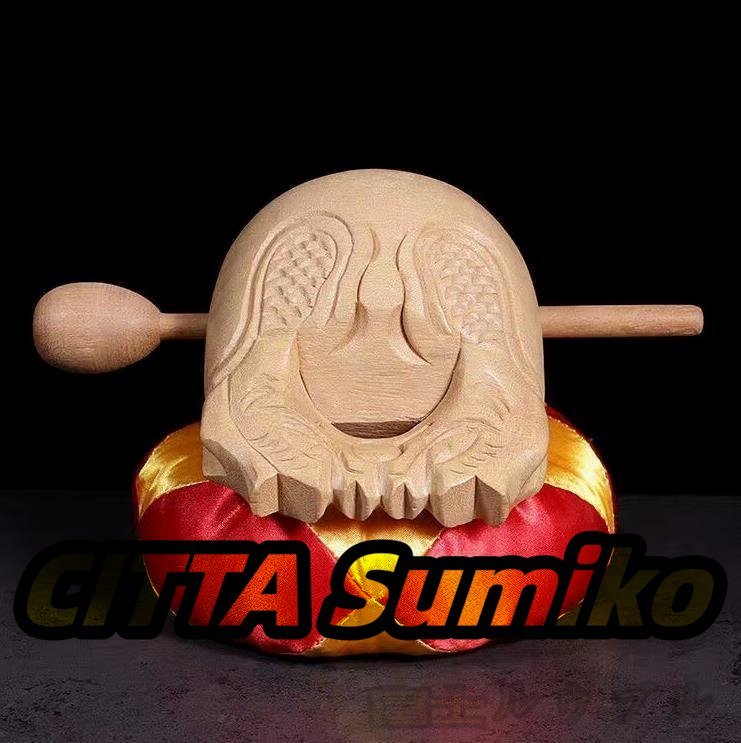 極上品★ 木魚3点セット 五寸 仏具 「龍彫り」布団 バイ 座布団 バチ拍卖