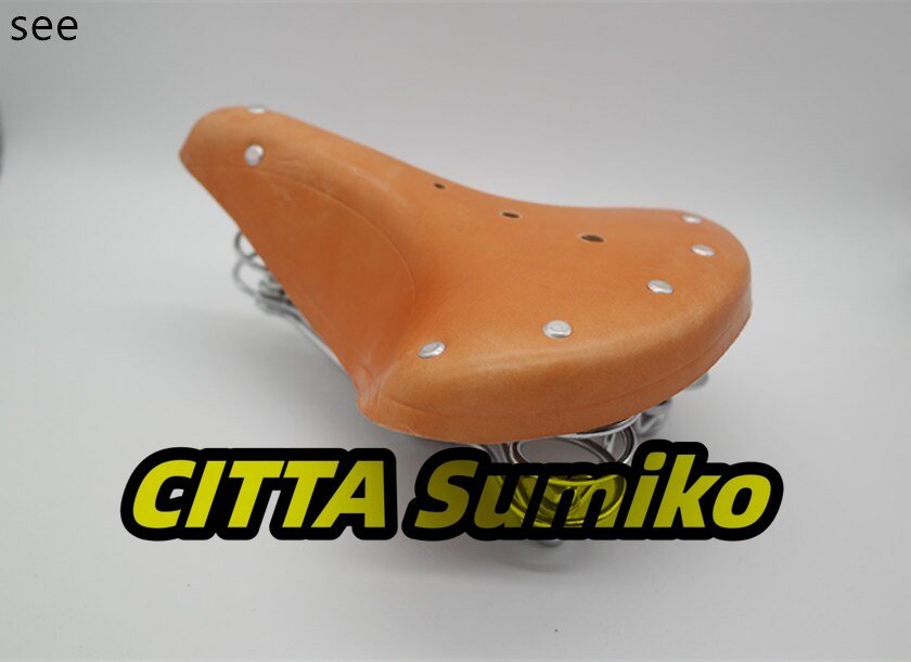 自転車サドル レトロ ヴィンテージ レザー 本革 オレンジブラウン ロードバイク マウンテンバイク 快適サイクリング拍卖