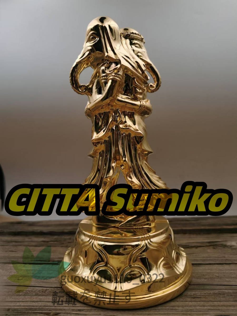 見逃せない!「密教法具 寺院用仏具」歓喜天像 立像 真鍮製 鍍金仕上げ 高さ:12cm拍卖
