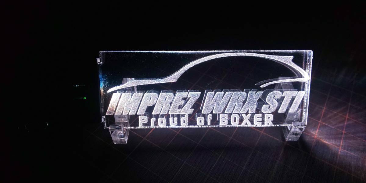インプレッサ WRX STI スバル GRB GRF ボクサーエンジン 光る アクリル キーホルダー 7色発行切り替え USB充電タイプ拍卖