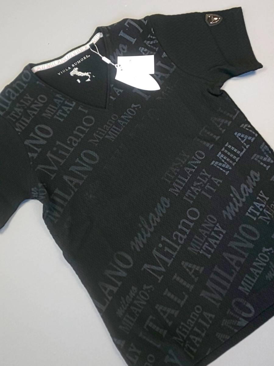 VIOLA RUMORE ビオラルモーレ 新品 SALE 超特価 送料無料 半袖 Tシャツ カットソー 夏 Lサイズ 細身 イタリアンカジュアル お洒落 A91322拍卖